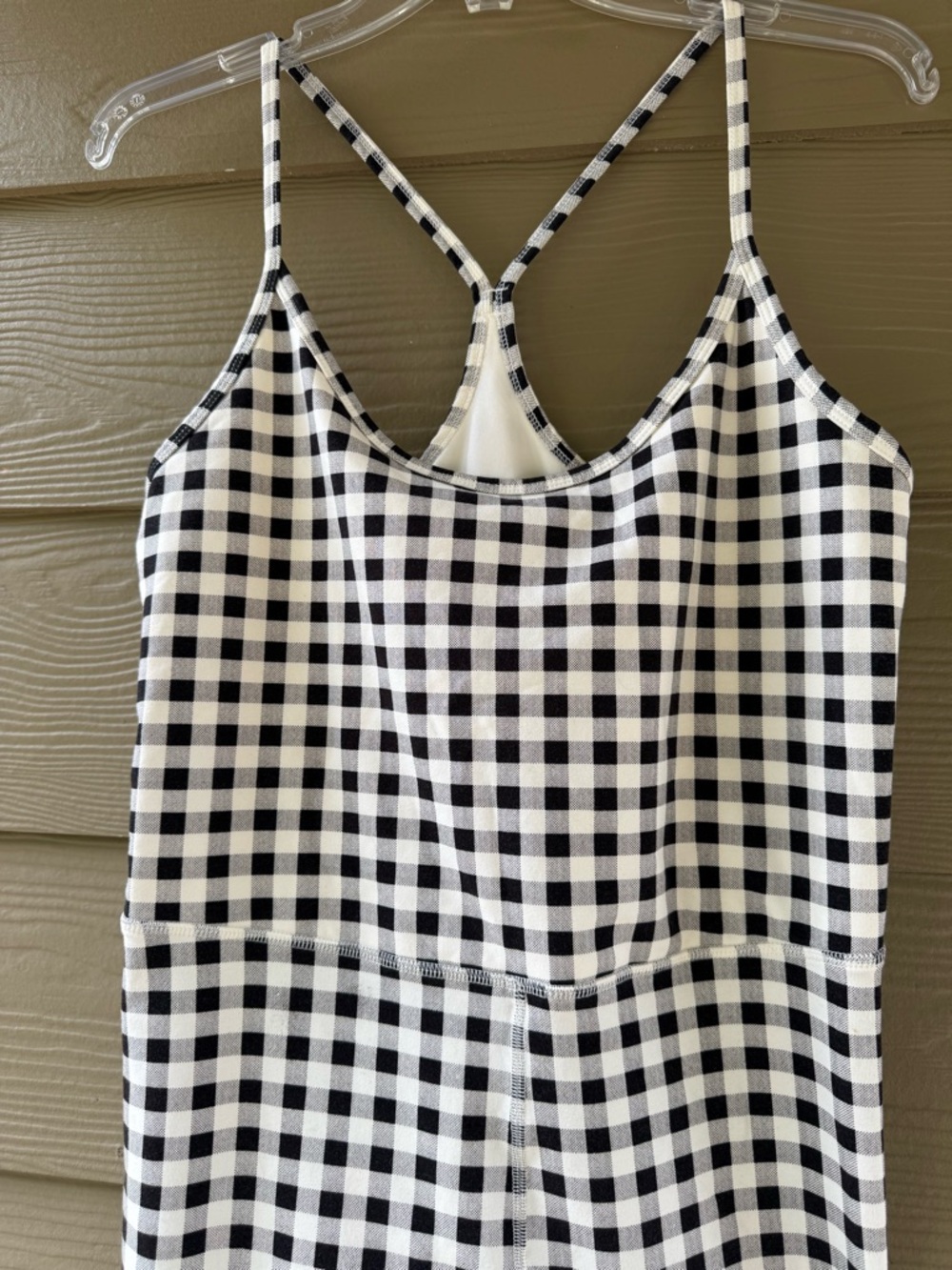 OLD NAVY Power Chill Black White Gingham Bodysuit Romper Size L - Picture 9 of 15
